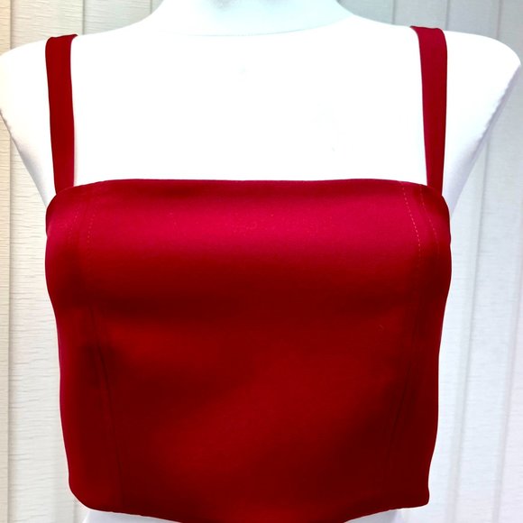 CROP TOP RED REAR ZIP - Picture 5 of 6